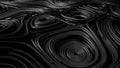 3d render black floating topographic abstract round field