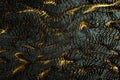 3D render. Black golden natural texture. Abstract black, gold and yellow background. Stone texture for the design of digital wall Royalty Free Stock Photo