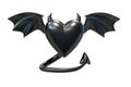 3D render of Black Latex Heart shape with devil wings Royalty Free Stock Photo