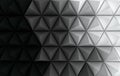 3d render black and white background. Paper pyramid geometric abstract illustration Royalty Free Stock Photo