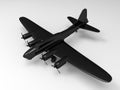 3D render - Black world war 2 bomber plane