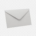 3D Render of Blank White Envelope (Closed, Tilted) with Transparent Background Royalty Free Stock Photo