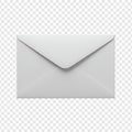 3D Render of Blank White Envelope (Closed) with Transparent Background Royalty Free Stock Photo