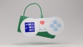 3d render. Blood pressure monitor in the form of a game joystick for children. SHOTLISThealth