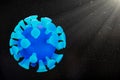 3D render blue corona virus on outer space background