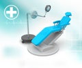 3d render of Blue Dental Chair Royalty Free Stock Photo