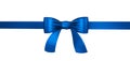 3d render of a blue gift ribbon isolated on white Royalty Free Stock Photo