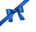 3d render of a blue gift ribbon isolated on white Royalty Free Stock Photo