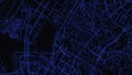 3d render blue line of street city map Royalty Free Stock Photo