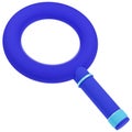 3d render of blue magnifying glass isolated on white