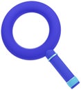 3d render of blue magnifying glass isolated on white
