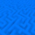 3d Render of a Blue Maze Royalty Free Stock Photo