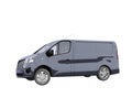 3d render blue minibus illustration on white background no shadow Royalty Free Stock Photo