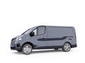 3d render blue minibus illustration on white background with shadow