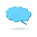 3D render blue retro speech bubble, talk cloud Royalty Free Stock Photo