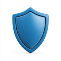 Glossy Blue 3D Shield Emblem on White Background Royalty Free Stock Photo