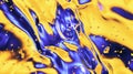 3d render of a blue and yellow abstract liquid AIG51A Royalty Free Stock Photo