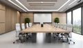 3d render of board room, meeting Royalty Free Stock Photo