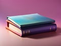 nice colorful books isolated on gradient purple background, book mockup, mockup design Royalty Free Stock Photo