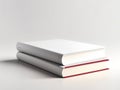 a book is top of another book, white color, book mockup, 3d render books, isolated on white background.