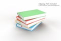 3D Render Books Stack of Book Covers Colorful Textbook Bookmark Pen Tool Created Clipping Path Included in JPEG Easy to Composite Royalty Free Stock Photo