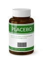 3D render of bottle with placebo pills over white Royalty Free Stock Photo