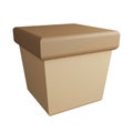 3D render box cartoon design icon isolated on white background Royalty Free Stock Photo