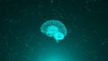 3d render of brain on background with many connection dots, concept for science, technology, internet Royalty Free Stock Photo