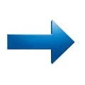 3D Render of a Bright Blue Arrow Pointing to the Right rendering direction Royalty Free Stock Photo