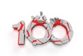 3D Render 100 Broken Number Illustration Design