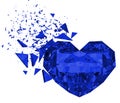 3d render brokken blue heart