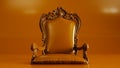 brown armchair on colored background