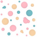 3d render bubbles seamless pattern in pastel colors