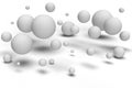 3d render. Bubbles on a white background.