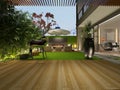 3d render of building roof terrace