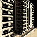 3d render of buildings exterior Royalty Free Stock Photo