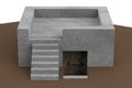 3d render of bunker