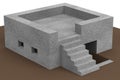 3d render of bunker