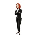 3d render businesswoman walking. 3d rendering woman standing. 3d render female office worker