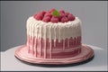 3 d render of a cake with strawberry and raspberry