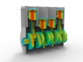 3D render - car engine finite element analysis Royalty Free Stock Photo