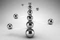 Carefully balanced spheres. Balance and stability concept