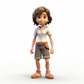 3d Render Cartoon Of Amelia: Adventure-themed Spanish School Girl