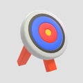 3D render cartoon archery target, 3d object model