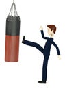 Cartoon businessman - box (fight) Royalty Free Stock Photo