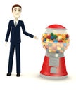 Businessman with bubblegum machine