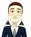 Cartoon businessman with earings