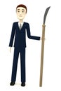 Cartoon businessman with naginata