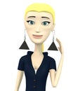 Cartoon businesswoman with earings