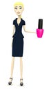 Cartoon businesswoman with nailpolish